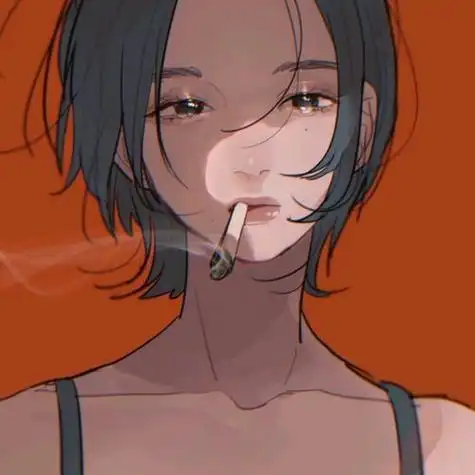 微信女生抽烟头像动漫
