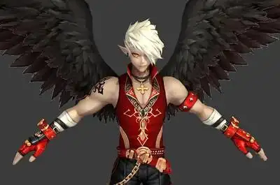 手绘 q版 卡通 堕落天使 恶魔 法师 男生 男神 二次元 动漫 魔法师 小