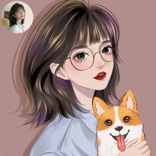 达趣格 手绘头像卡通人物形象设计原创画像定制真人照片漫画定制微信