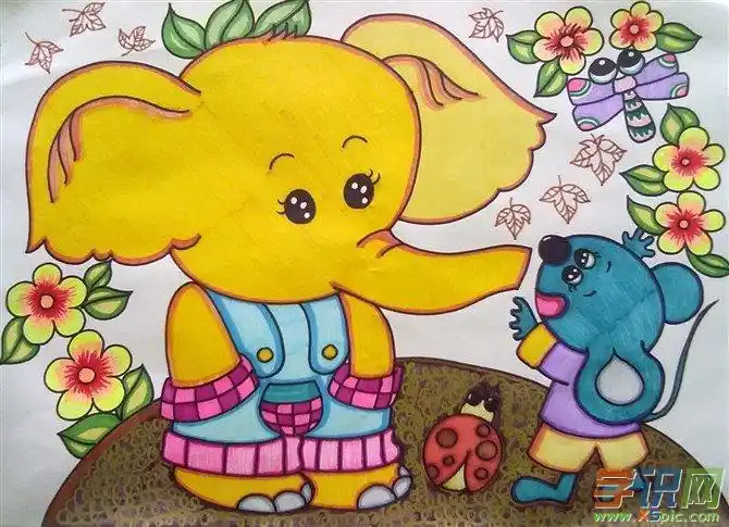 简笔画卡通动物色彩大全