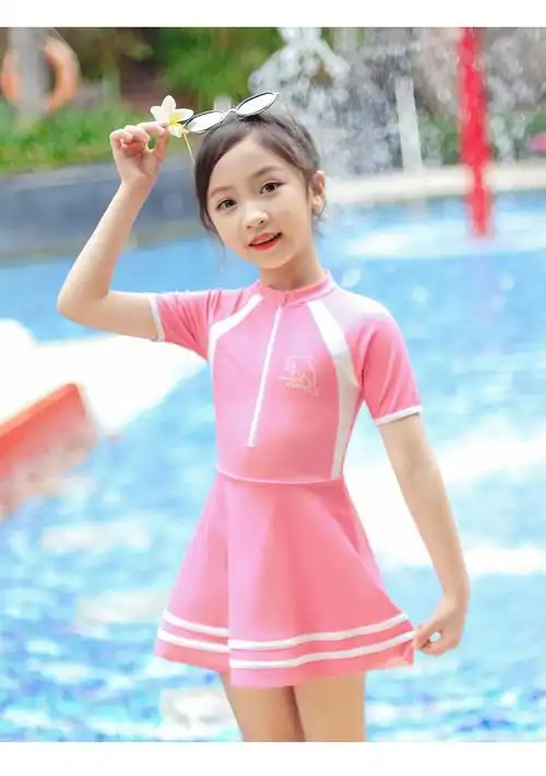 儿童泳衣女童连体女孩中大童韩国公主裙式宝宝2022夏季游泳衣