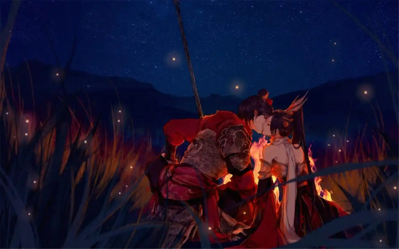 唯美中国古风人物爱情手绘壁纸图片下载高清大图预览1920x1200_卡通