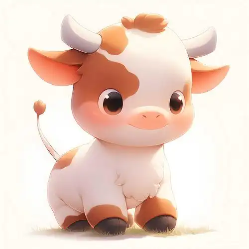 【ai数字艺术】可爱卡通小牛形象图片下载
