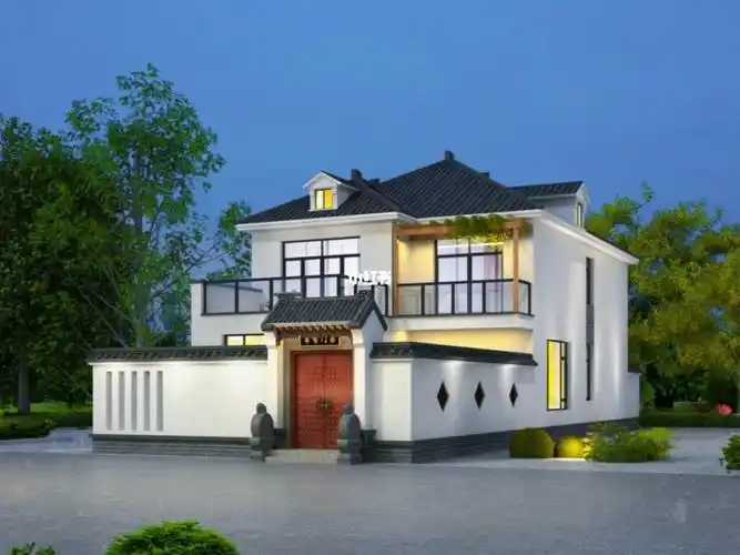 新中式带庭院两开间