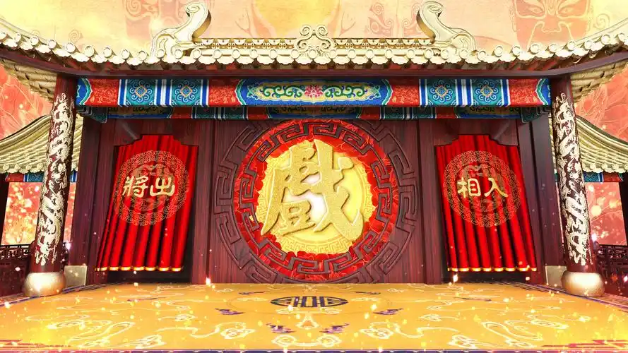 4k京剧戏曲舞台背景
