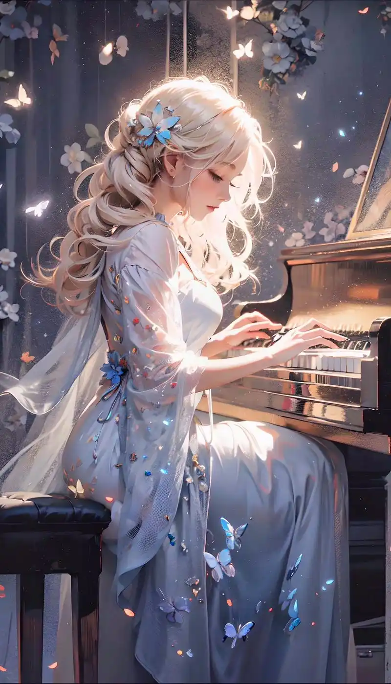 钢琴少女.艺术在抖音,是否心动!#ai绘画 #艺术在抖音 # - 抖音