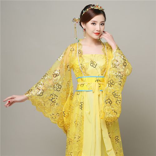 春夏古装服装贵妃拖尾古代大唐汉服皇后宫廷民族服装
