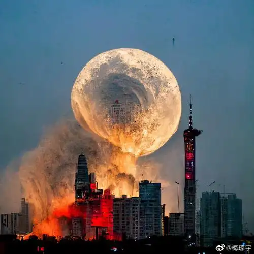 "月亮爆炸在一座小岛"