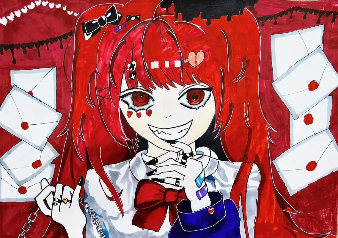 酷女孩.#一起学画画 #画画 #动漫人物绘画 #少儿美术 - 抖音