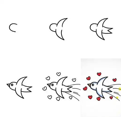 🐦简笔画小鸟飞翔吧!🎨