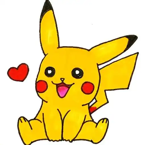 儿童简笔画…板绘:教大家画一只可爱的皮卡丘,卡通简笔画学习最可爱的