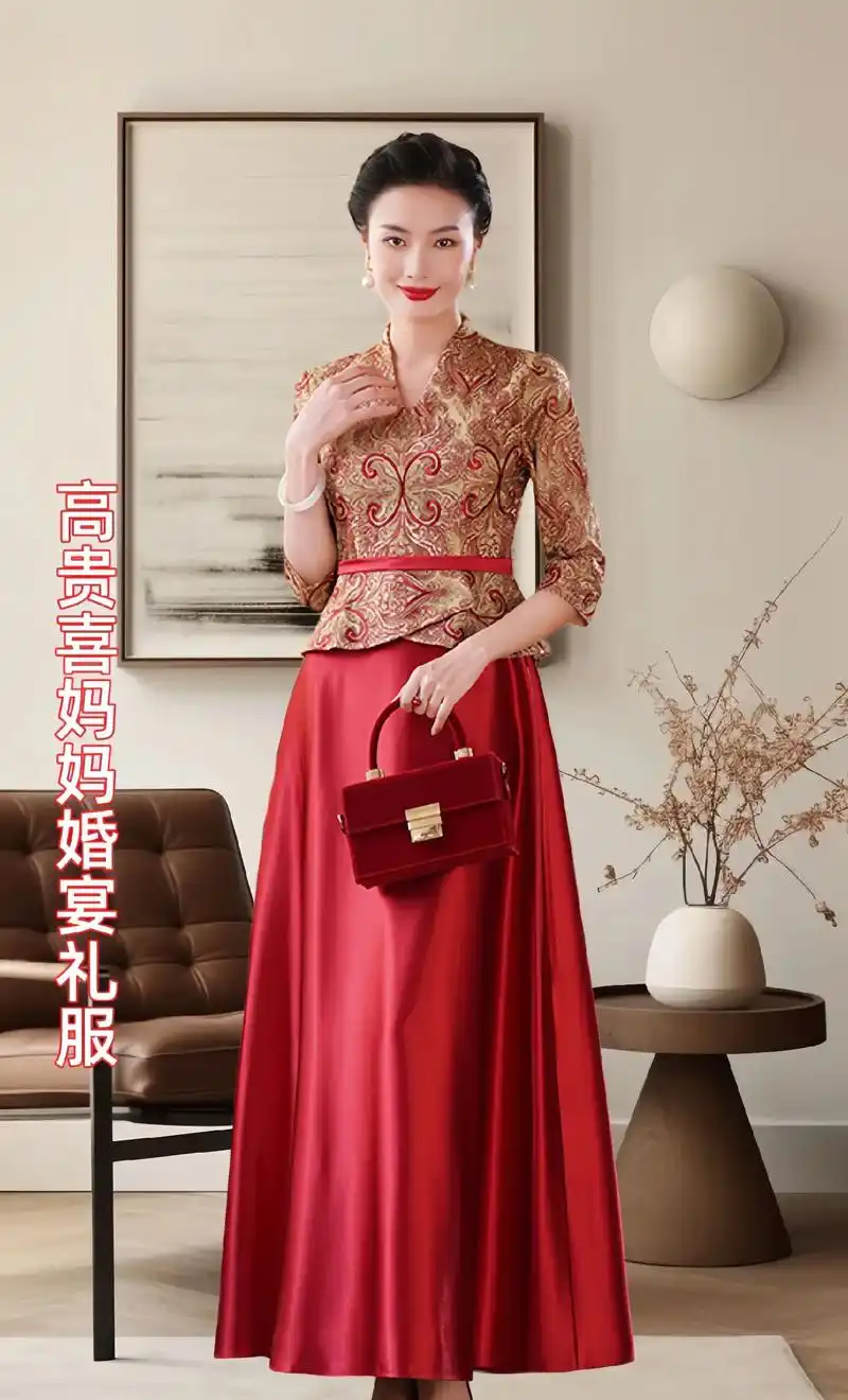 五一婚宴必备,高端雪纺礼服长裙显瘦年轻