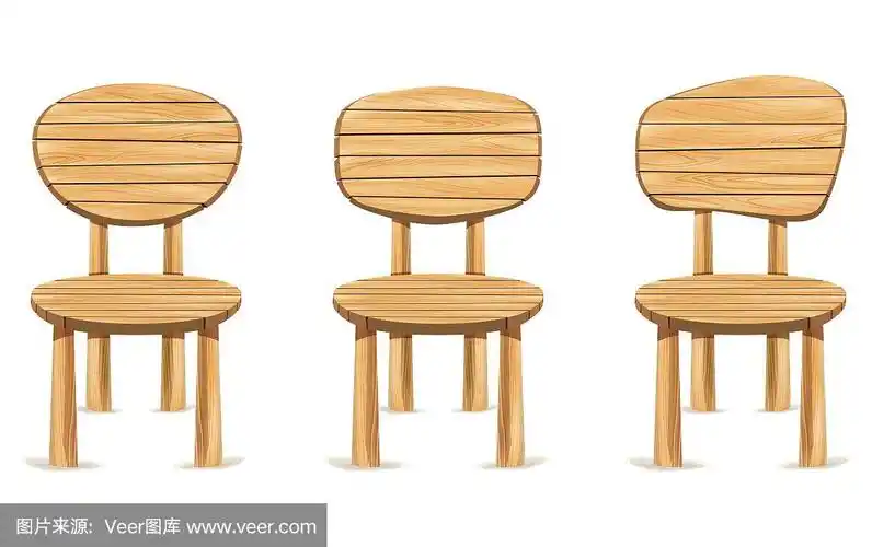 wooden chair in cartoon style different shapes iso