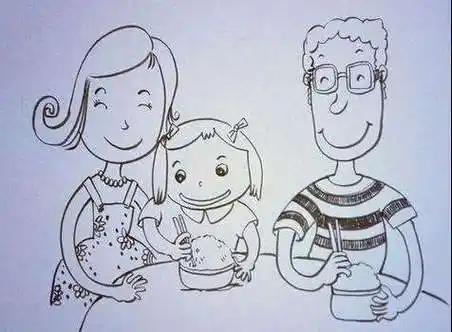 作品分享一家人简笔画-在线图片欣赏温馨幸福一家人简笔画全家福简笔