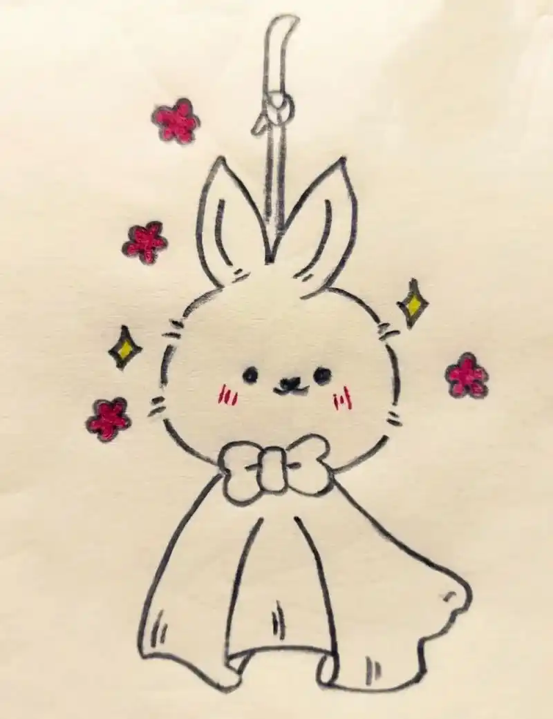 手残党手绘小兔子附教程,今天就来画一只可 - 抖音