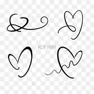 线稿艺术爱心装饰图案