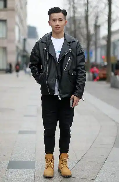 男生穿皮衣怎么搭配?让街拍达人告诉你