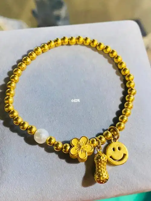 黄金珠子手串|98smile06|珍珠点缀小精致