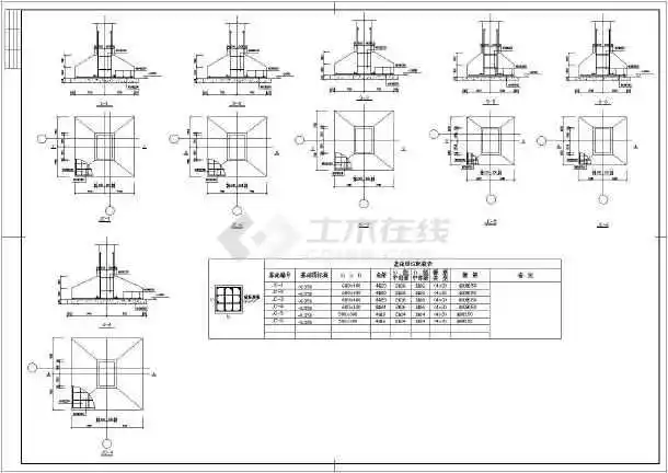 某钢结构厂房独立基础施工节点构造详图