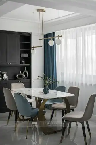 110㎡复式轻奢风餐厅装修效果图
