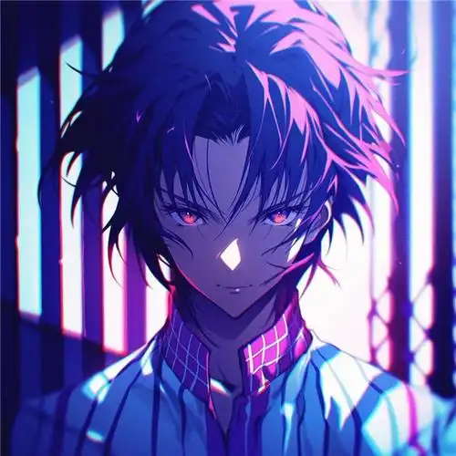 蓝色系炫酷男生动漫头像图片