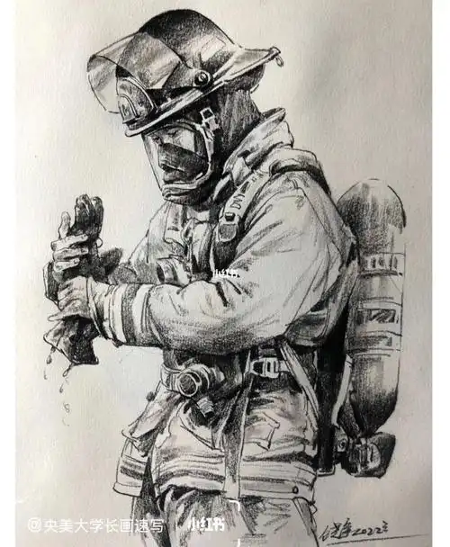 挑战速写100张第62张消防员