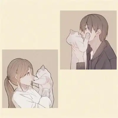 呆萌一对可爱情侣卡通头像好看的唯美情像