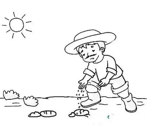 3款农民种地耕地简笔画图片