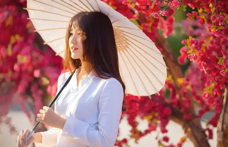 亚洲人,棕色的女人,伞,女孩壁纸,照片,下载