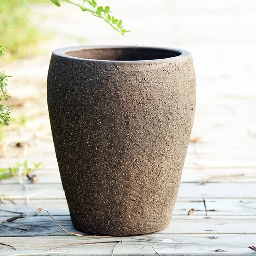 复古特大号落地粗陶紫砂手工花盆大口径栽树磨砂花盆