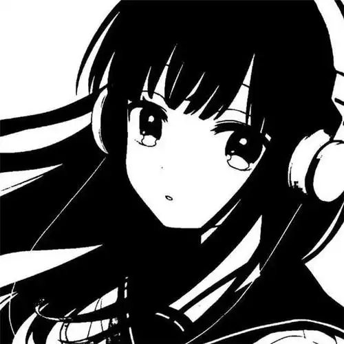 女生头像漫画黑白温柔可爱图片