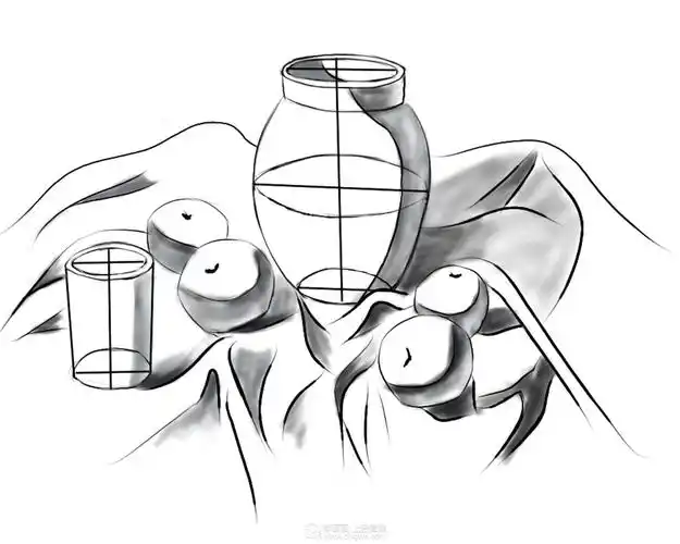 静物组合几何体静物绘画练习