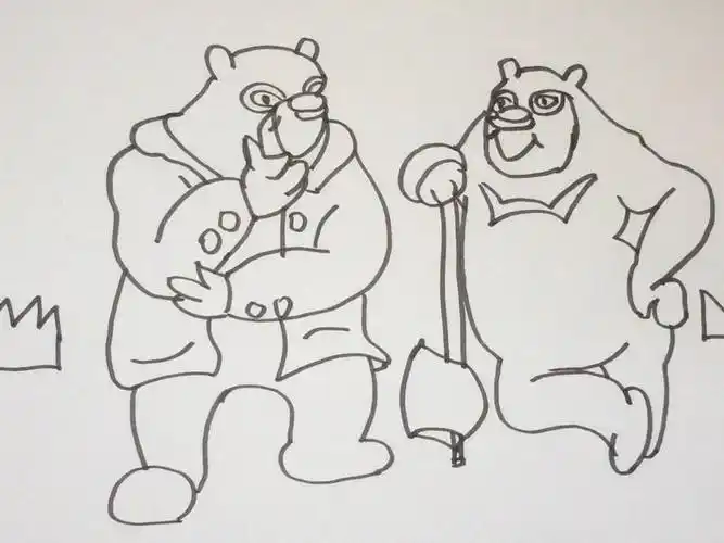 熊二抱水果简笔画