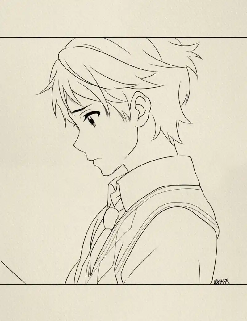 季节总是走向金黄,少年也终将成为宝藏 #动漫男头# #男头# #铅笔画