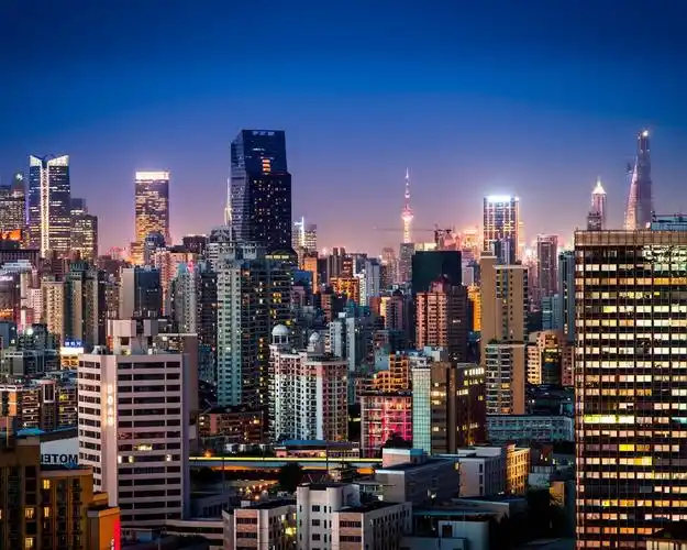 中国上海,夜城,建筑,摩天大楼,灯 壁纸 - 1280x1024