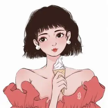 短发卡通头像女简约可爱短发女孩卡通头像图片可爱