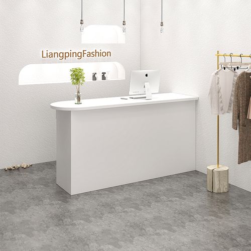 服装店收台吧台圆弧柜台童装女装店铺小型美容院收银台