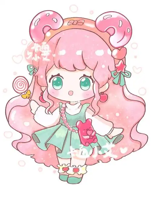 糖心小熊可爱卡通简笔画迷你世界皮肤手绘