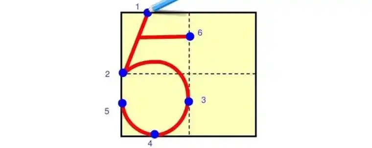 数字5在田字格的正确写法