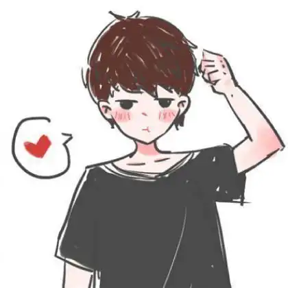 二次元q版情侣头像动漫一男一女合眼可爱点