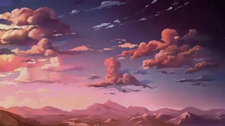 动漫晚霞风光动态壁纸