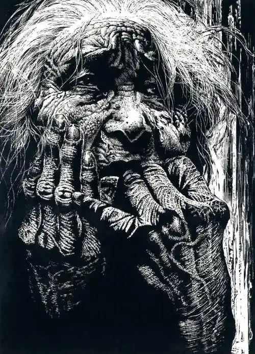 63袁庆禄 《哭泣的母亲》100×75cm,黑白木刻,1991年