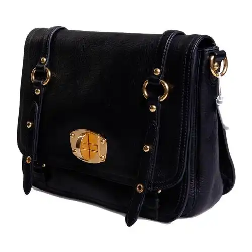 miumiu(缪缪)黑色皮质斜挎包