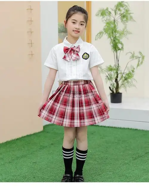jk儿童制服儿童jk制服夏季短袖套装园服学院风小学生校服百褶裙两件套