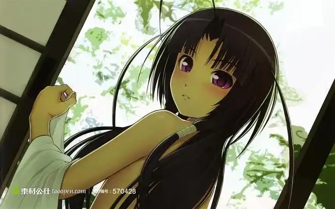 转头的动漫美少女插画素材