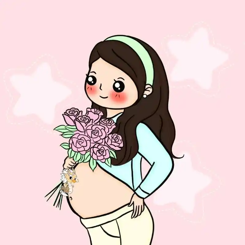 你们要的龙宝孕妇卡通图更新了.一个身体两个心跳,素未谋面,爱 - 抖音