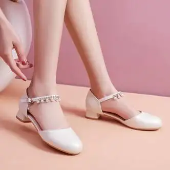 skgoldy高跟鞋女公主712岁女童7学生公主凉鞋9中大童10表演出白色30码