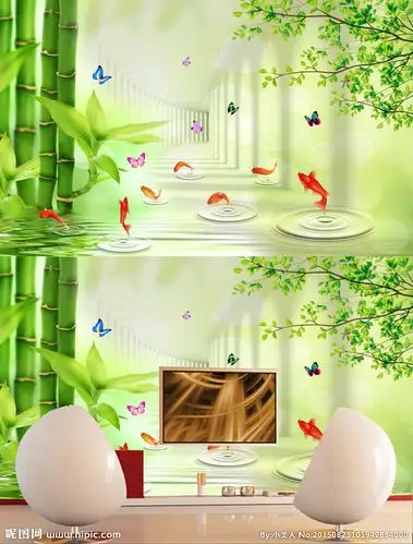 3d扩展空间清新电视背景墙图片