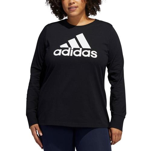 阿迪达斯adidas|plus size badge of sports cotton logo top