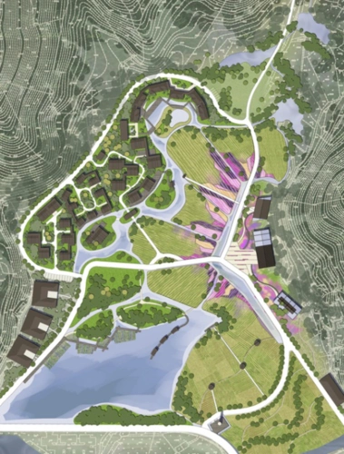 景观ps素材|美丽乡村景观总平面图psd-配景素材-筑龙渲染表现论坛